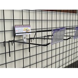 Гачок одинарний на сітку 200мм. с ціникотримачем (чорний)